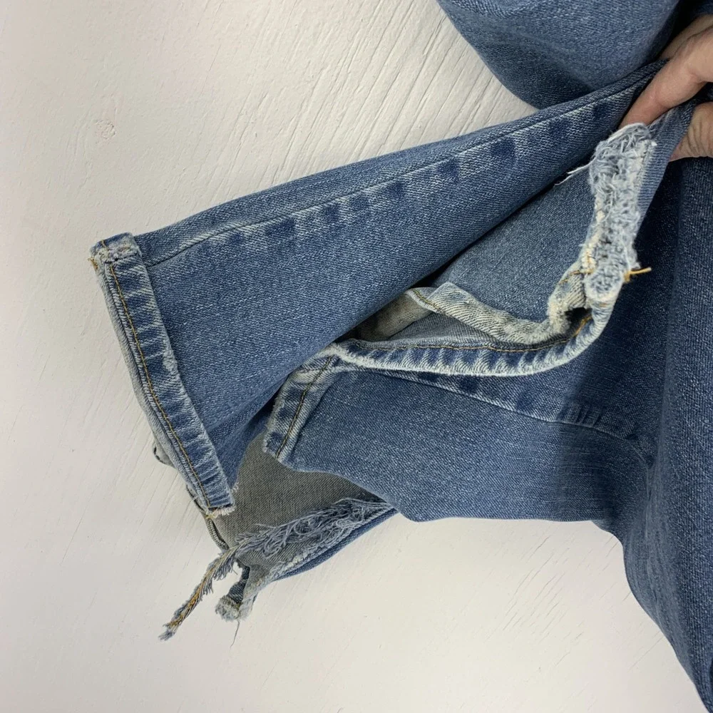 Vintage Y2K Jr 13 36X31 Mid Rise Jeans Wide Leg‎ Grunge Hippie Boho Destroyed